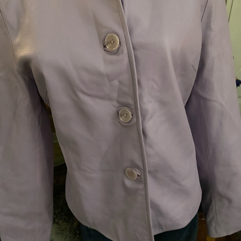 Super cute soft leather light violet jacket